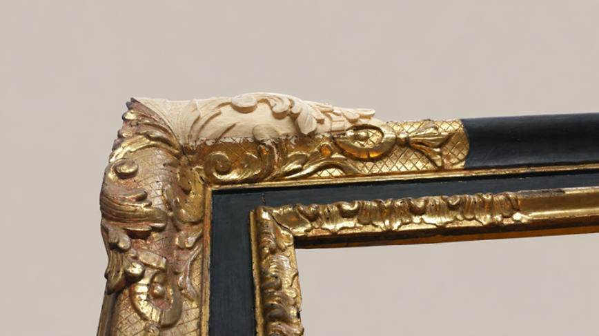 Réintégration d’une lacune ornementale sur un cadre Napoléon III
