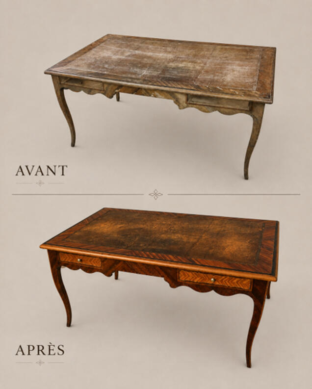 Conservation-restauration d’un bureau du XVIIIe siècle